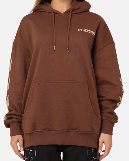 Playboy Side Bunny Stack Hoodie Brown