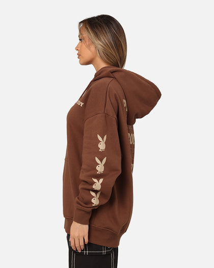 Playboy Side Bunny Stack Hoodie Brown