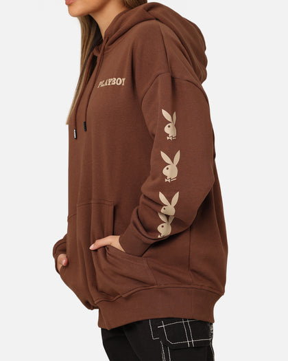 Playboy Side Bunny Stack Hoodie Brown