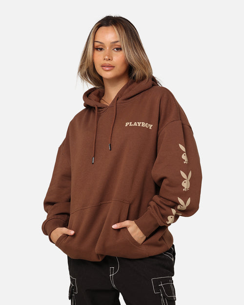 Playboy Side Bunny Stack Hoodie Brown