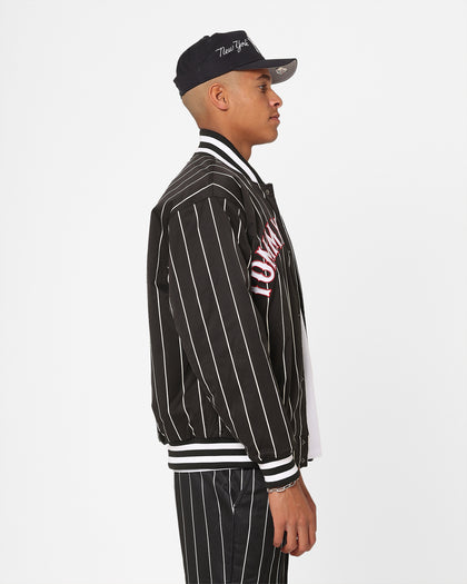 Tommy Jeans Relaxed Pinstripe Bomber Jacket Black