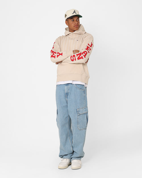 Tommy Jeans Relaxed Pinstripe Hoodie Classic Beige