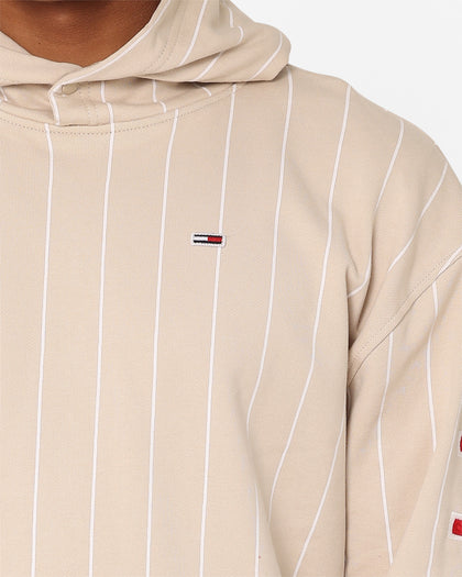 Tommy Jeans Relaxed Pinstripe Hoodie Classic Beige