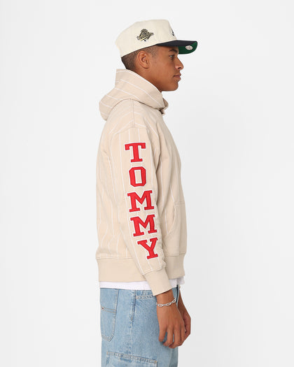 Tommy Jeans Relaxed Pinstripe Hoodie Classic Beige