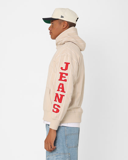 Tommy Jeans Relaxed Pinstripe Hoodie Classic Beige