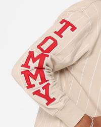 Tommy Jeans Relaxed Pinstripe Hoodie Classic Beige