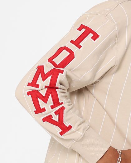 Tommy Jeans Relaxed Pinstripe Hoodie Classic Beige
