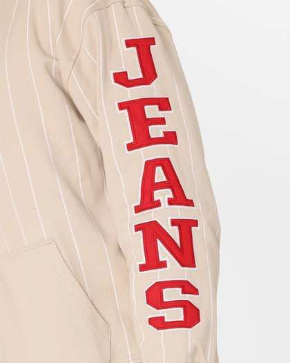 Tommy Jeans Relaxed Pinstripe Hoodie Classic Beige