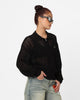 X-Girl Women's Crochet Double Zip Cardigan Black