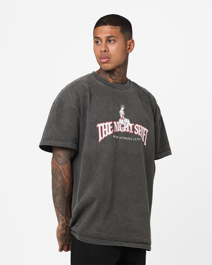 The Night Shift Gentleman's Club Heavyweight Vintage T-Shirt Black Wash