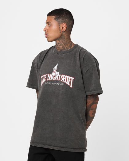The Night Shift Gentleman's Club Heavyweight Vintage T-Shirt Black Wash