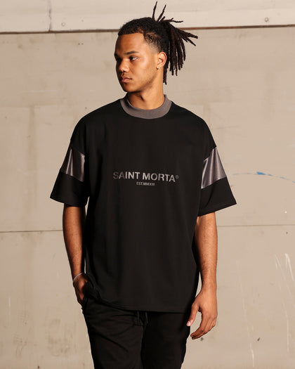 Saint Morta Box Panel T-Shirt Black