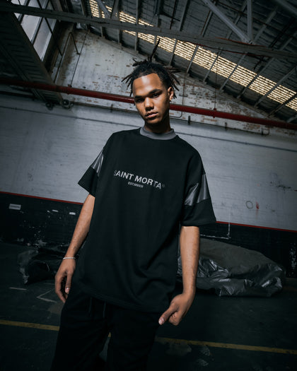 Saint Morta Box Panel T-Shirt Black