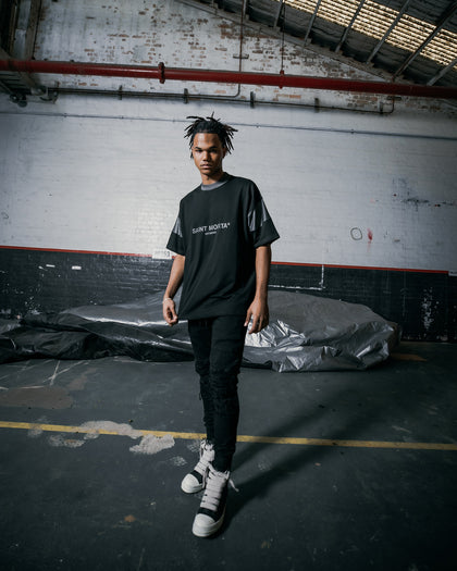Saint Morta Box Panel T-Shirt Black