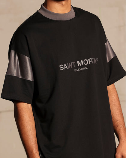 Saint Morta Box Panel T-Shirt Black