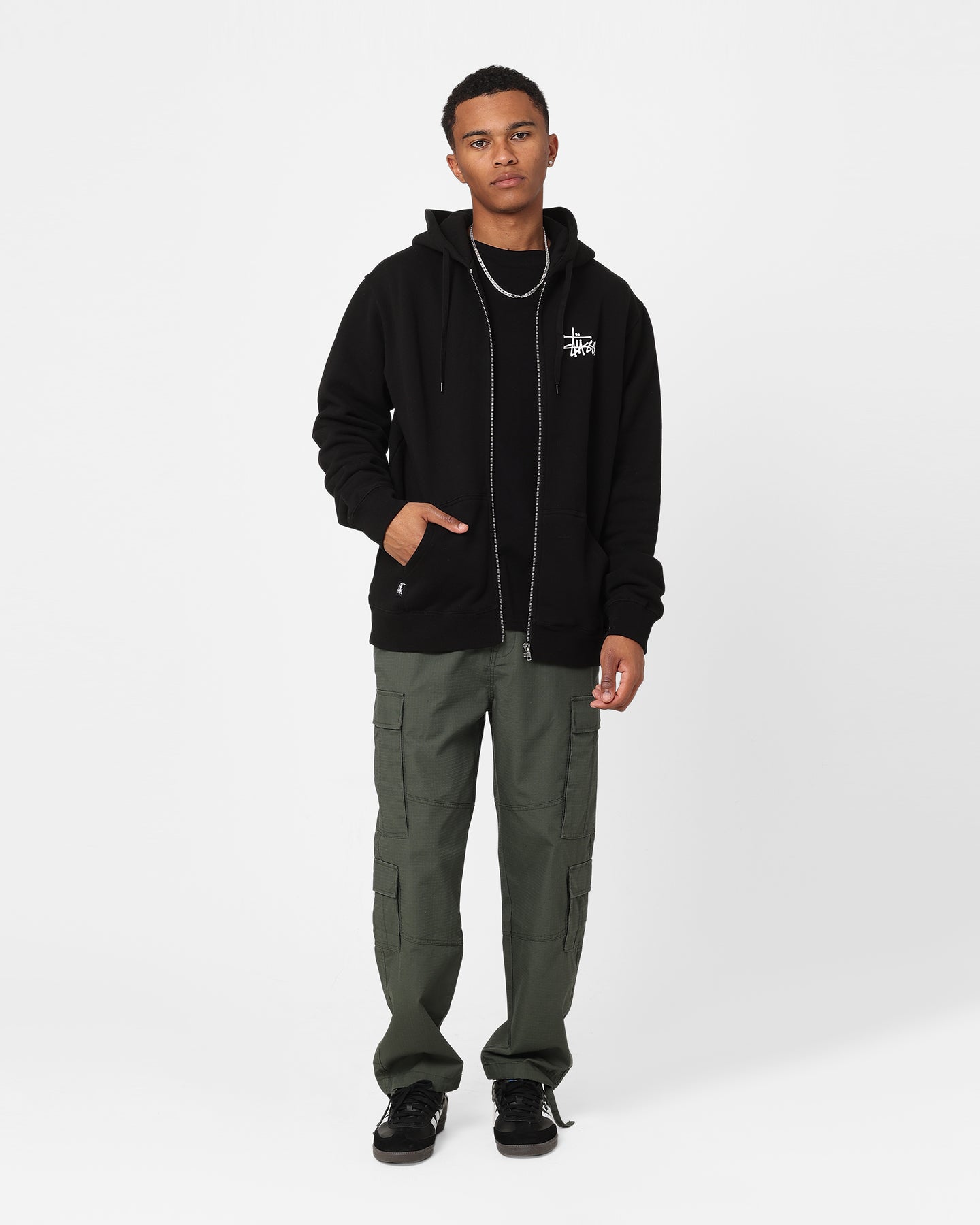 ジャケット・アウター STUSSY zip up cotton hoodie y2k grunge Stussy Shadow Graffiti Zip Hoodie Black | Culture Kings NZ