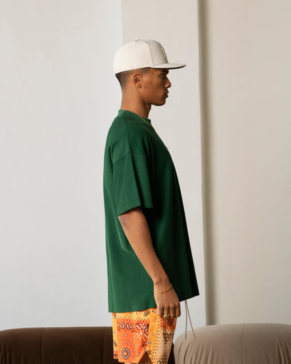 Carre Terry Oversized T-Shirt Forest Green