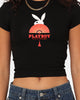 Playboy Women's Year Of The Rabbit Baby T-Shirt Black