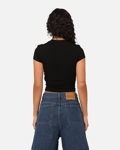 Playboy Women's Year Of The Rabbit Baby T-Shirt Black