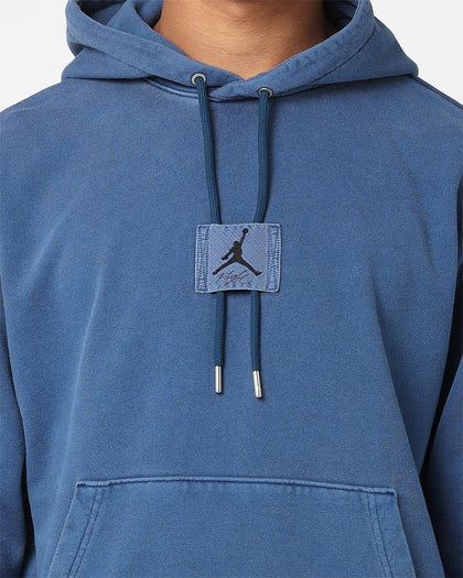 Jordan Essentials Statement Washed Fleece Pullover Hoodie Sky J French Blue