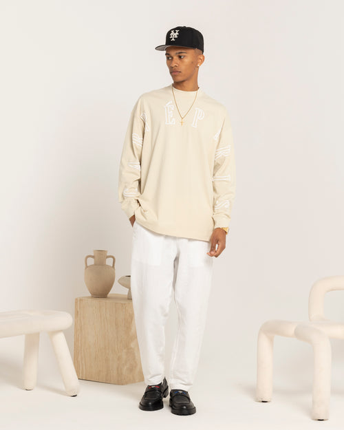 Carre Global Oversized Long Sleeve T-Shirt Light Stone