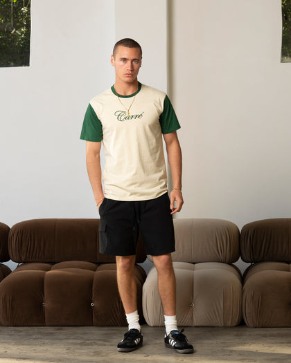 Carre Script Two Tone T-Shirt Off White