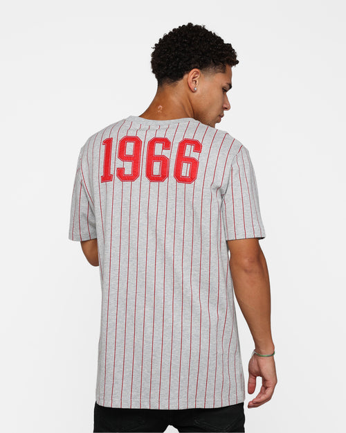 New Era Chicago Bulls Pinstripe T-Shirt Grey