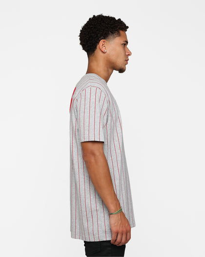 New Era Chicago Bulls Pinstripe T-Shirt Grey
