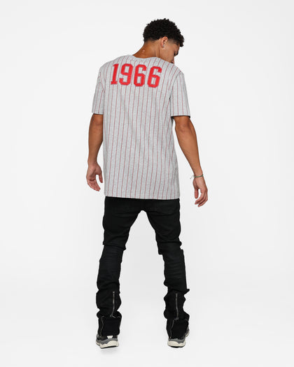 New Era Chicago Bulls Pinstripe T-Shirt Grey