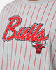 New Era Chicago Bulls Pinstripe T-Shirt Grey