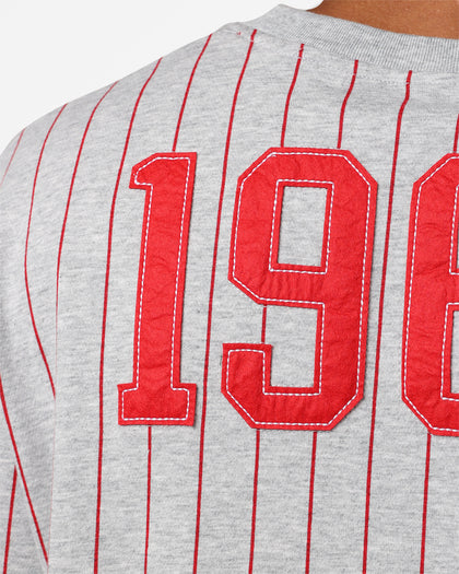 New Era Chicago Bulls Pinstripe T-Shirt Grey