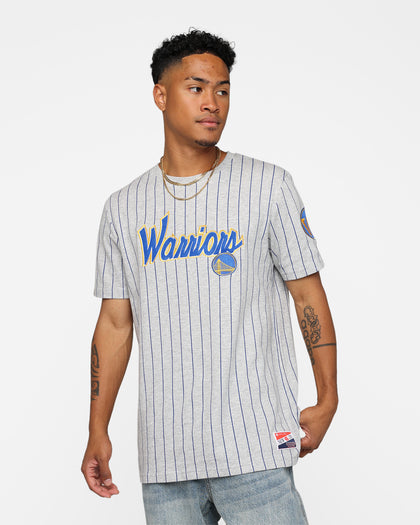 New Era Golden State Warriors Pinstripe T-Shirt Grey