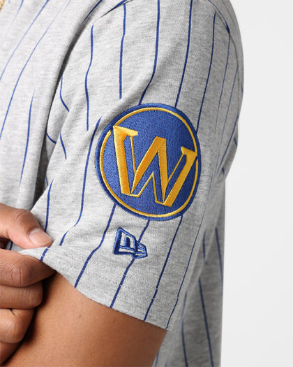 New Era Golden State Warriors Pinstripe T-Shirt Grey