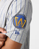 New Era Golden State Warriors Pinstripe T-Shirt Grey