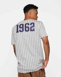 New Era Houston Astros Pinstripe T-Shirt Grey