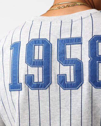 New Era Los Angeles Dodgers Pinstripe T-Shirt Grey