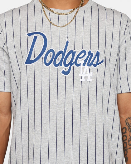 New Era Los Angeles Dodgers Pinstripe T-Shirt Grey