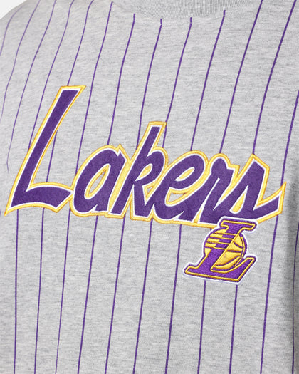 New Era Los Angeles Lakers Pinstripe T-Shirt Grey