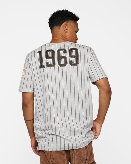 New Era San Diego Padres Pinstripe T-Shirt Grey