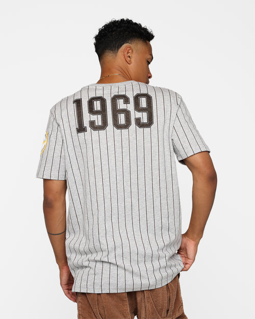 New Era San Diego Padres Pinstripe T-Shirt Grey