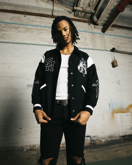 Saint Morta La Rambla Varsity Jacket Black/White
