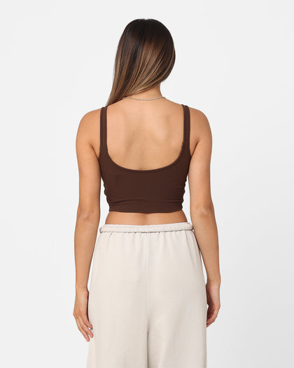 Joah Brown Women's Contour Crop Tank Top Umber