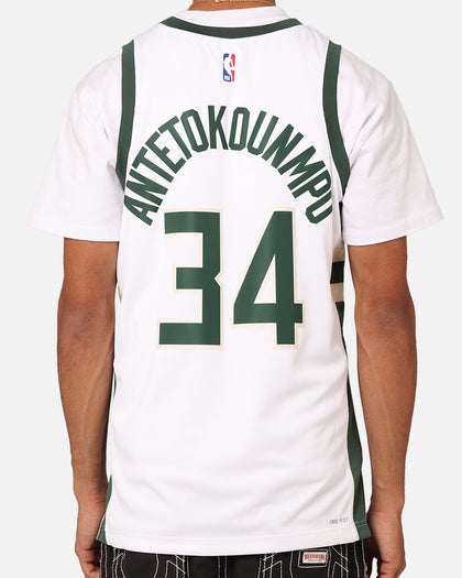 Nike Milwaukee Bucks Giannis Antetokounmpo Dri-FIT Swingman Jersey White