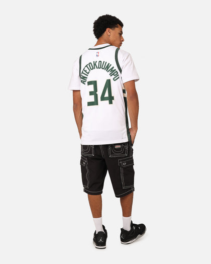 Nike Milwaukee Bucks Giannis Antetokounmpo Dri-FIT Swingman Jersey White