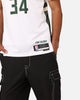 Nike Milwaukee Bucks Giannis Antetokounmpo Dri-FIT Swingman Jersey White