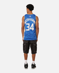 Nike Milwaukee Bucks Giannis Antetokounmpo Dri-FIT Swingman Jersey Photo Blue