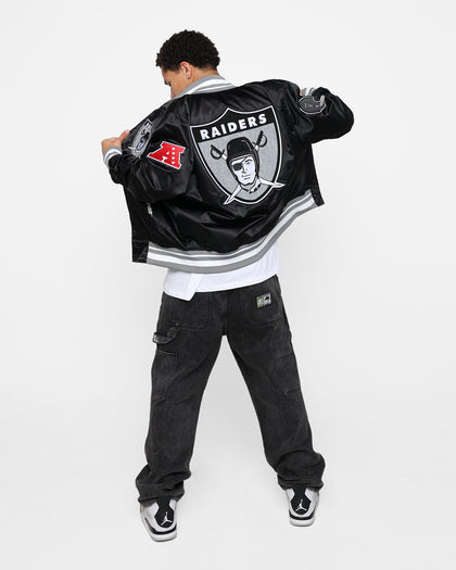 Pro Standard Las Vegas Raiders Satin Varsity Jacket Black/Grey