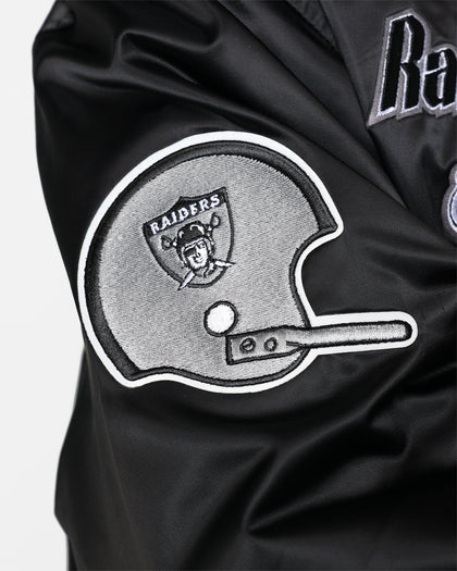 Pro Standard Las Vegas Raiders Satin Varsity Jacket Black/Grey