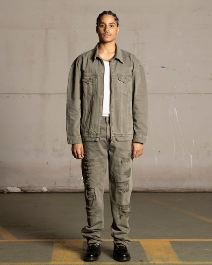 Saint Morta Oversized Denim Jacket Khaki Green