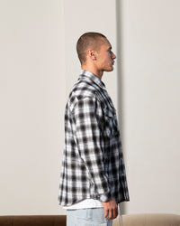 Carre Elevated Long Sleeve Button Up Shirt Black Plaid